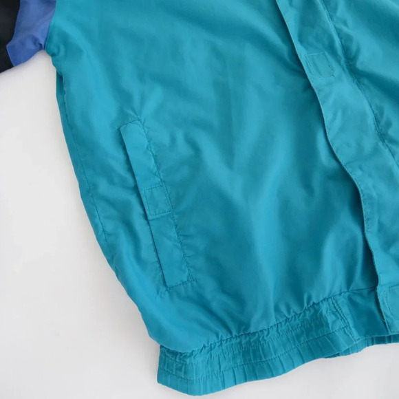 Vintage 90'S Great Canadian Rugged Wear Teal In Blue Zip Up Windbreaker Jacket - Picture 9 of 14